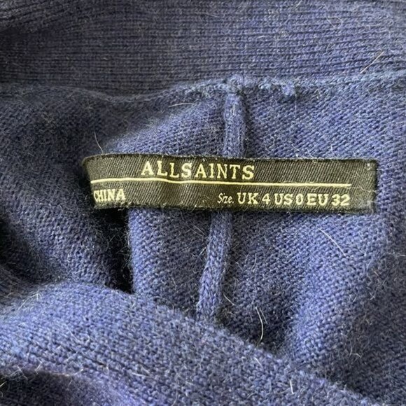 AllSaints Blaze Jumper Cobalt Angora Cashmere - Picture 6 of 7